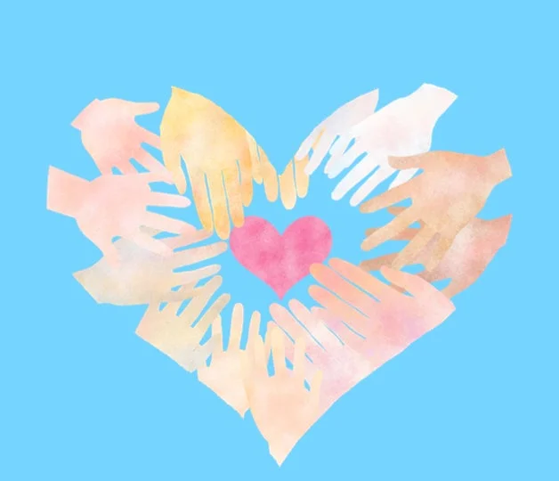 多様性と協力、愛を表現したイラスト
