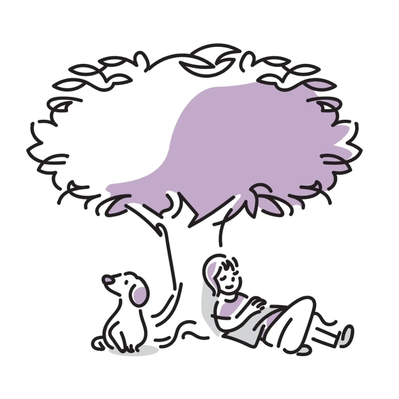 リラックスする様子を示すイラスト