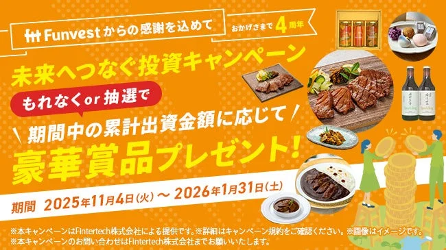 Funvest4周年記念投資キャンペーン告知