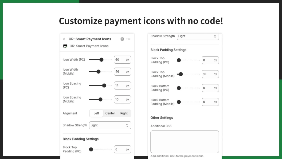 ノーコードで見た目をカスタマイズできる設定画面
