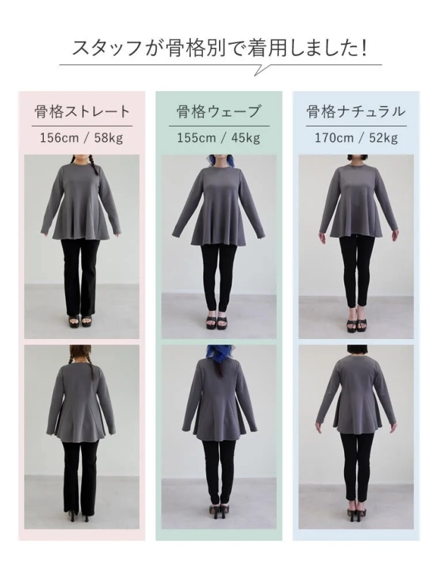 スタッフによる骨格別着用比較